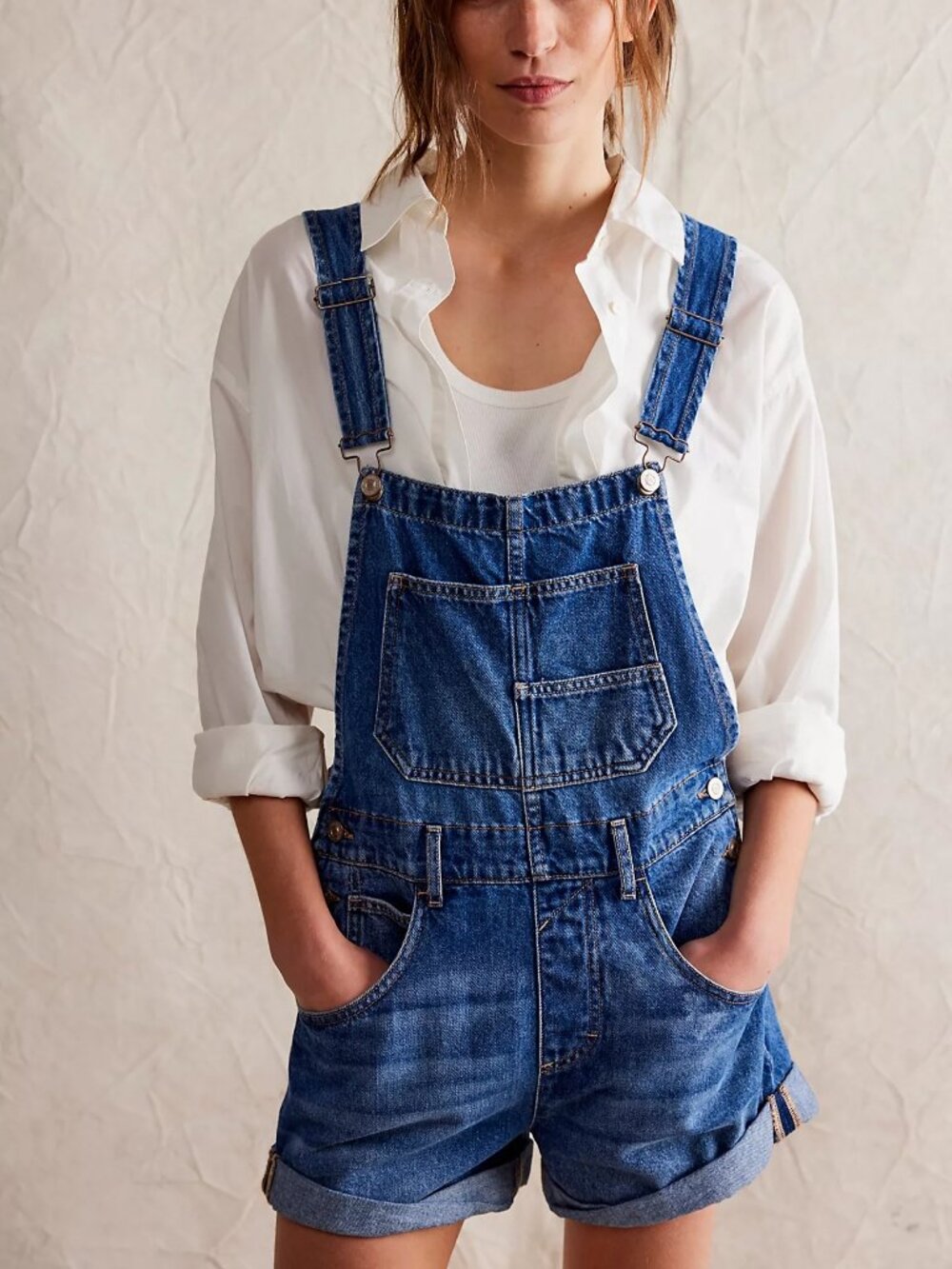 Free People We The Free Ziggy Shortalls Overalls Small Mantra - Picture 2 of 10